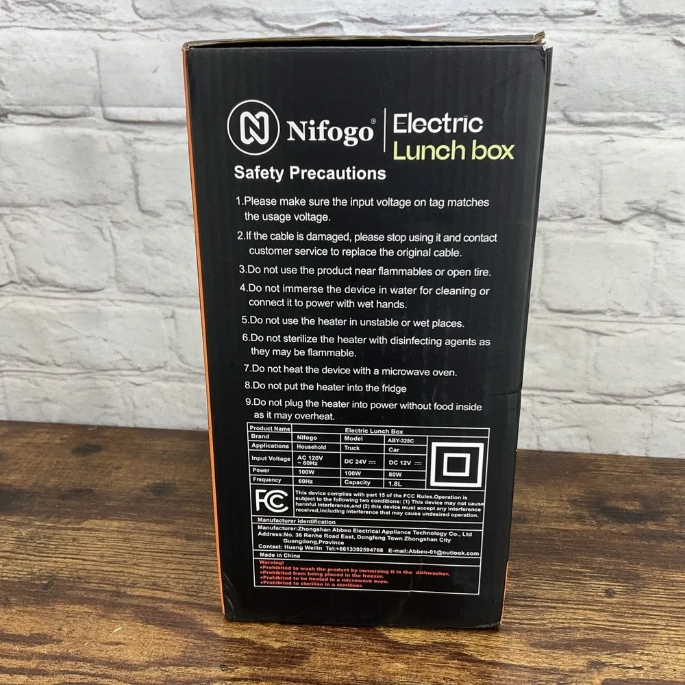 Nifogo electric lunch box Black Blue Portable Food Heater Travel Student Trucker